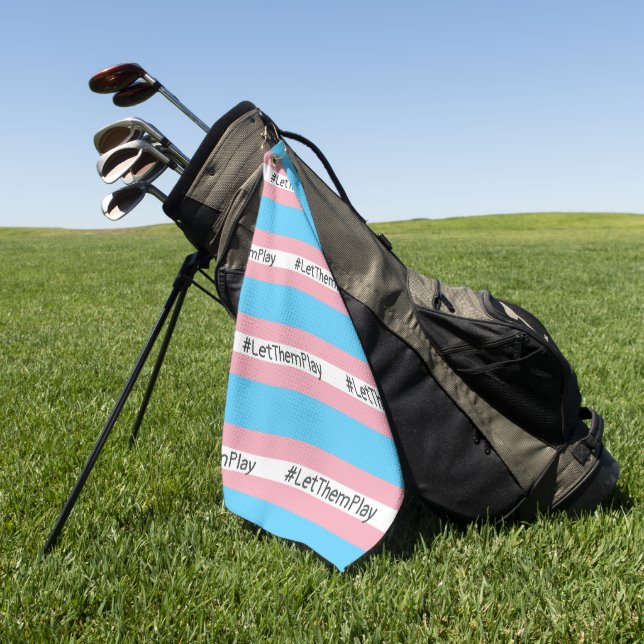 #LetThemPlay Transgender Athletes Trans Flag Golf Towel (Green)