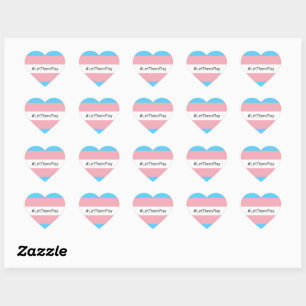 #LetThemPlay Transgender Athletes Trans Flag Heart Sticker