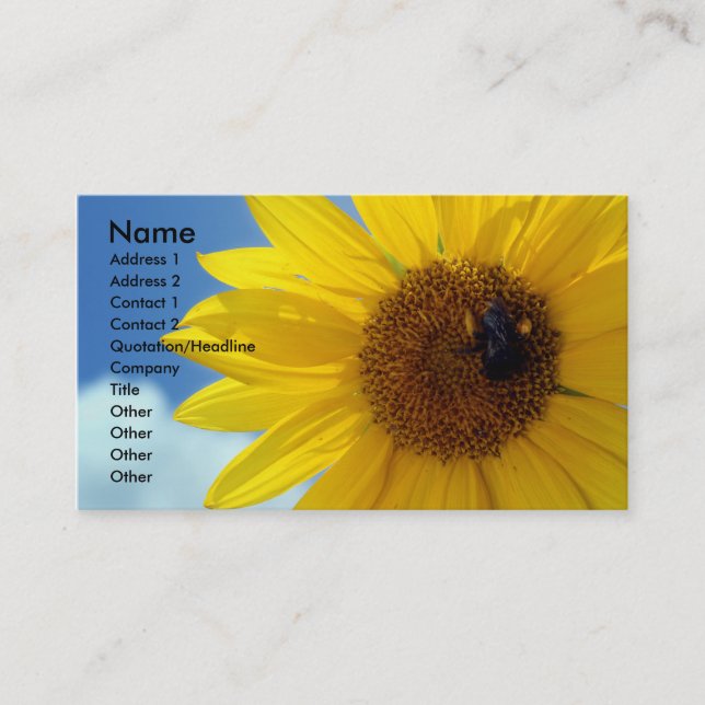 letthesunshine, Name, Address 1, Address 2, Con... Business Card (Front)