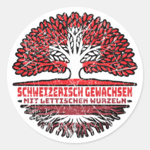Lettland Lettisch Schweizer Baum Wurzel Classic Round Sticker
