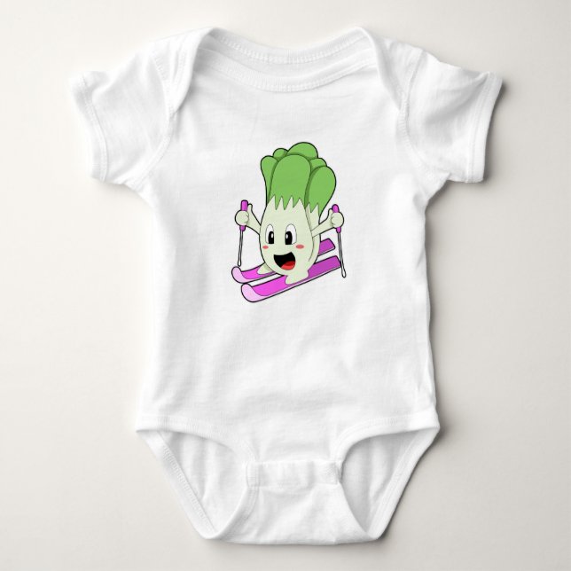 Lettuce as Skier with Ski Baby Bodysuit (Front)