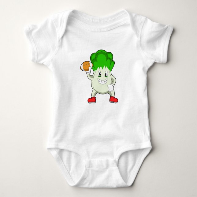 Lettuce at Football Sports Baby Bodysuit (Front)