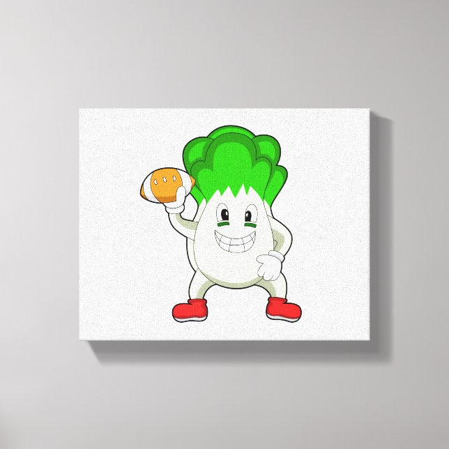 Lettuce at Football Sports Canvas Print (Front)