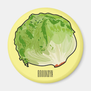 Lettuce cartoon illustration  magnet