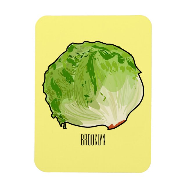 Lettuce cartoon illustration  magnet (Vertical)