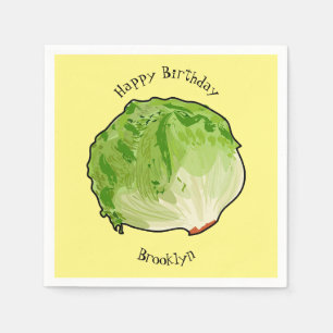 Lettuce cartoon illustration napkin