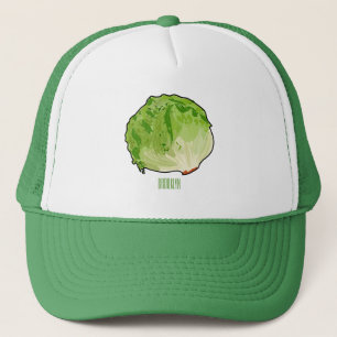 Lettuce cartoon illustration  trucker hat
