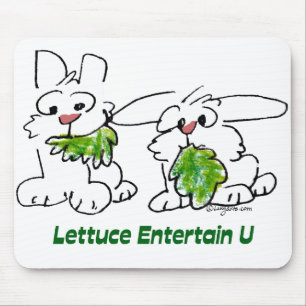 Lettuce Entertain U Cartoon Rabbits Mouse Pad
