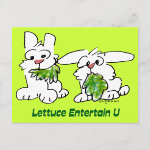 Lettuce Entertain U Cartoon Rabbits Postcard
