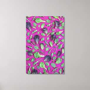 Lettuce Greens on Purple Canvas Print