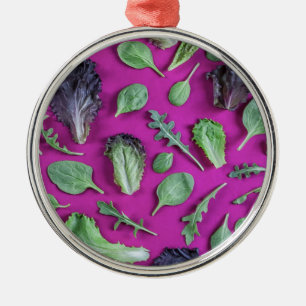 Lettuce Greens on Purple Metal Tree Decoration