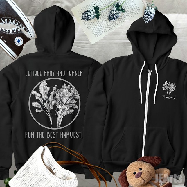 Lettuce Pray and Turnip Plants Funny Gardening Hoodie (Creator Uploaded)