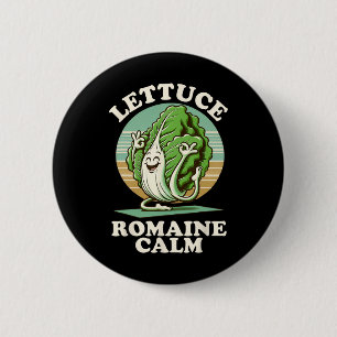 Lettuce Romaine Calm Mindfulness Vegan Yoga Lover 6 Cm Round Badge