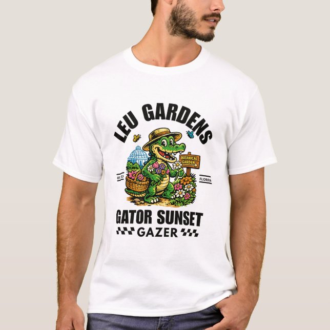 Leu Gardens gator sunset T-Shirt (Front)