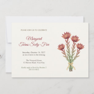 Leucadendron 65th Birthday Party Invitation