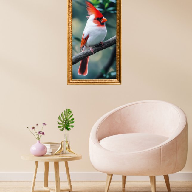 Leucistic cardinal  poster (Creator Uploaded)