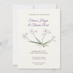 Leucocoryne Ivory Star Flower Wedding Invitation