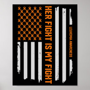 Leukaemia Awareness American Flag Tee Gift  Poster