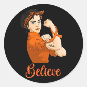 Leukaemia Awareness Believe  Classic Round Sticker