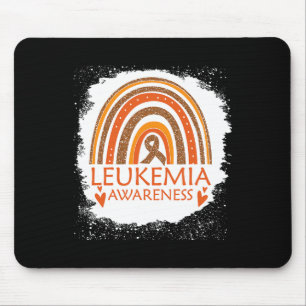 Leukaemia Awareness Bleached Rainbow Orange Ribbon Mouse Pad
