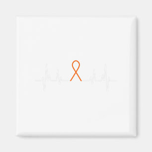 Leukaemia Awareness Blood Cancer Orange Ribbon Hea Magnet