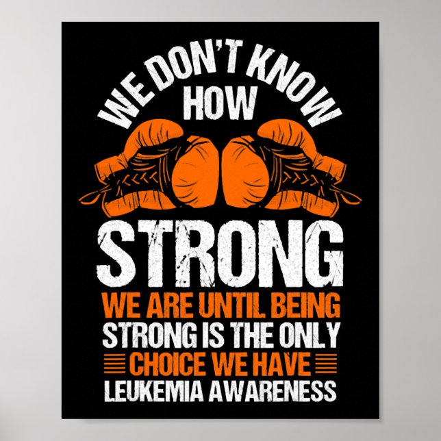 Leukaemia Awareness Blood Cancer Orange Ribbon  Poster (Front)
