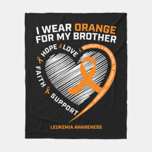Leukaemia Awareness Brother Gifts Kids Leukaemia A Fleece Blanket