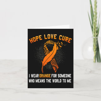 Leukaemia Awareness Cancer Orange Ribbon Family Su Card