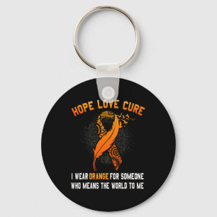 Leukaemia Awareness Cancer Orange Ribbon Family Su Key Ring