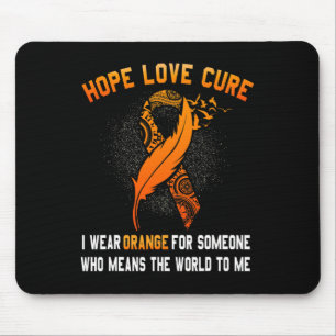 Leukaemia Awareness Cancer Orange Ribbon Family Su Mouse Pad