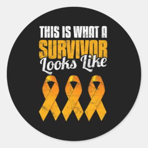 Leukaemia Awareness Cancer Survivor Orange Ribbon Classic Round Sticker