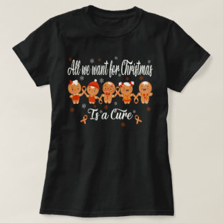 Leukaemia Awareness Christmas Gingerbread Cute T-Shirt