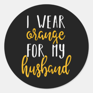 Leukaemia Awareness Design Gift For Husband Suppor Classic Round Sticker