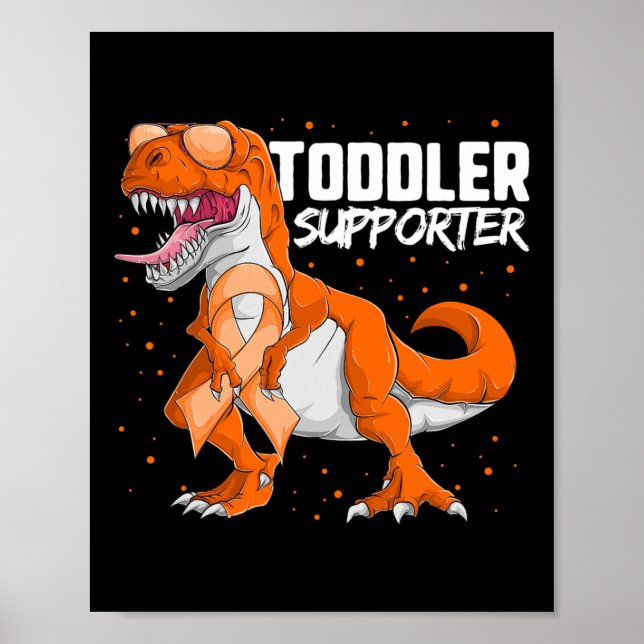 Leukaemia Awareness Dinosaur  Poster (Front)