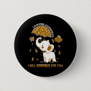 Leukaemia Awareness Elephant 6 Cm Round Badge