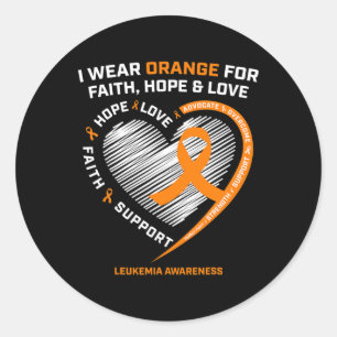 Leukaemia Awareness  Faith Hope Love Leukaemia Awa Classic Round Sticker
