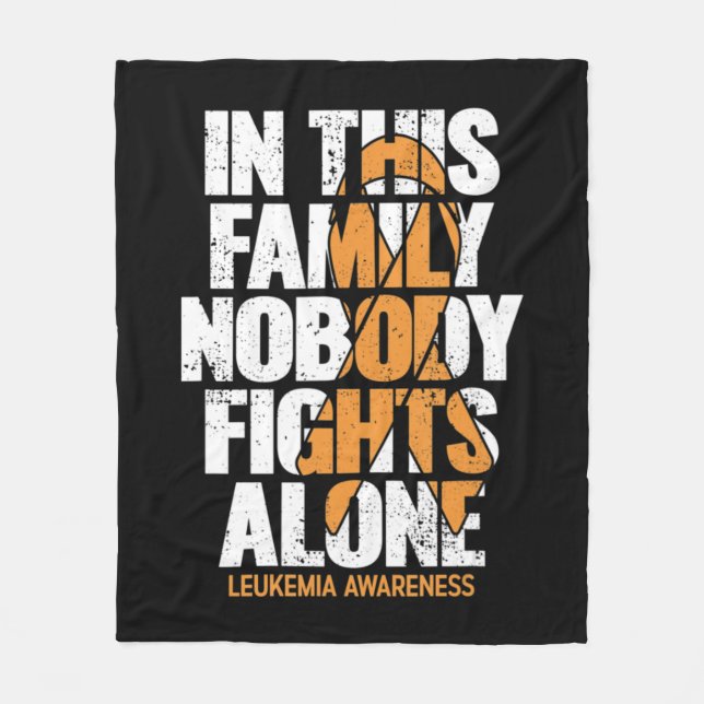 Leukaemia Awareness  Family Support Leukaemia Awar Fleece Blanket (Front)