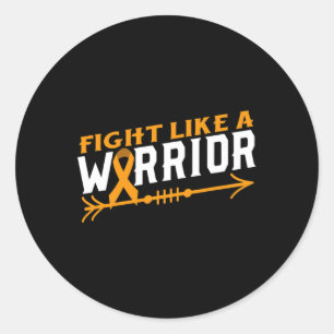 Leukaemia Awareness Fight Like A Warrior Blood Can Classic Round Sticker