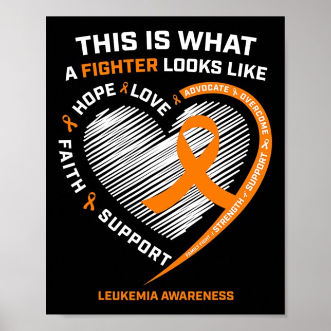 Leukaemia Awareness Fighter Gifts Men Women Mum Da Poster (Front)