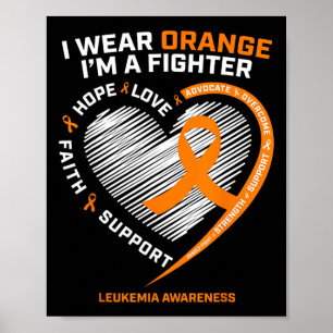 Leukaemia Awareness Fighter Men Women Mum Dad Gift Poster