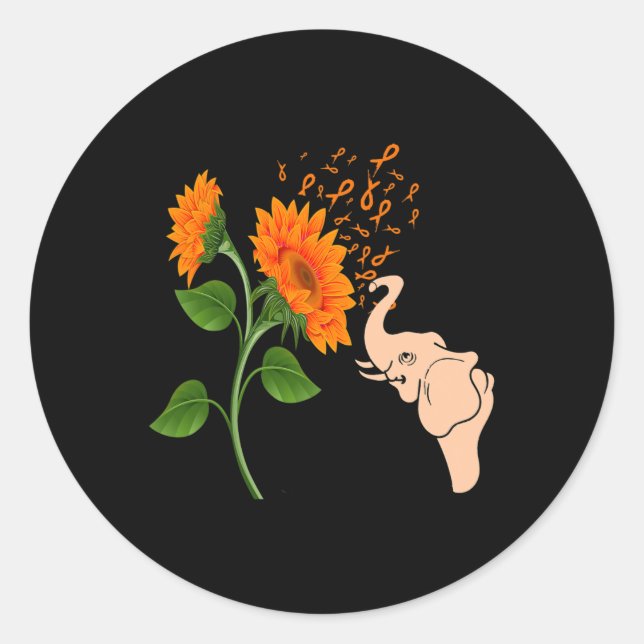 Leukaemia Awareness Flower  Classic Round Sticker (Front)