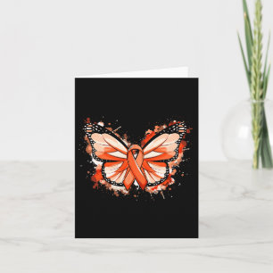 Leukaemia Awareness Gifts Orange Ribbon Butterfly Card