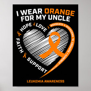 Leukaemia Awareness Gifts Uncle Women Kids Leukaem Poster
