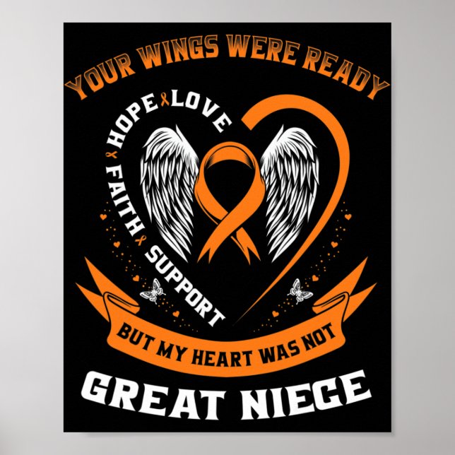 Leukaemia Awareness Great Niece Childhood Cancer I Poster (Front)