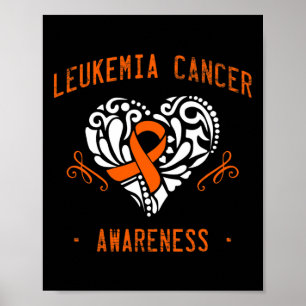 Leukaemia Awareness Heart Ribbon Hope  Poster