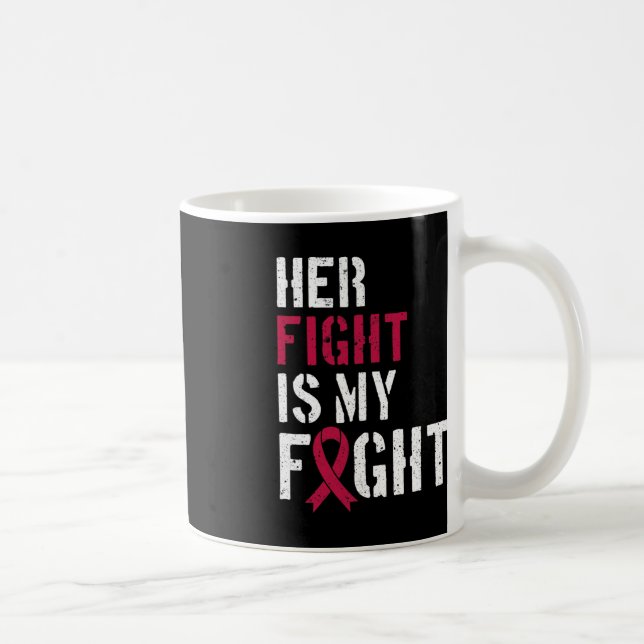 Leukaemia Awareness Her Fight Is My Fight Support  Coffee Mug (Right)