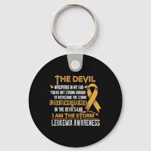 Leukaemia Awareness I am the Storm Devil Key Ring