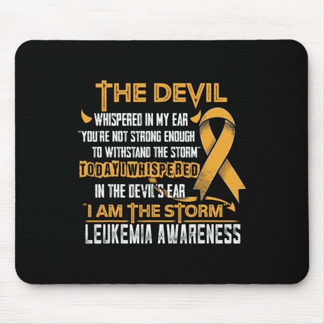 Leukaemia Awareness I Am The Storm Devil  Mouse Pad (Front)