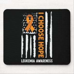 Leukaemia Awareness Leukaemia Cancer Usa Flag Oran Mouse Pad