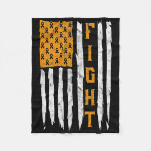 Leukaemia Awareness Month American Flag Blood Canc Fleece Blanket